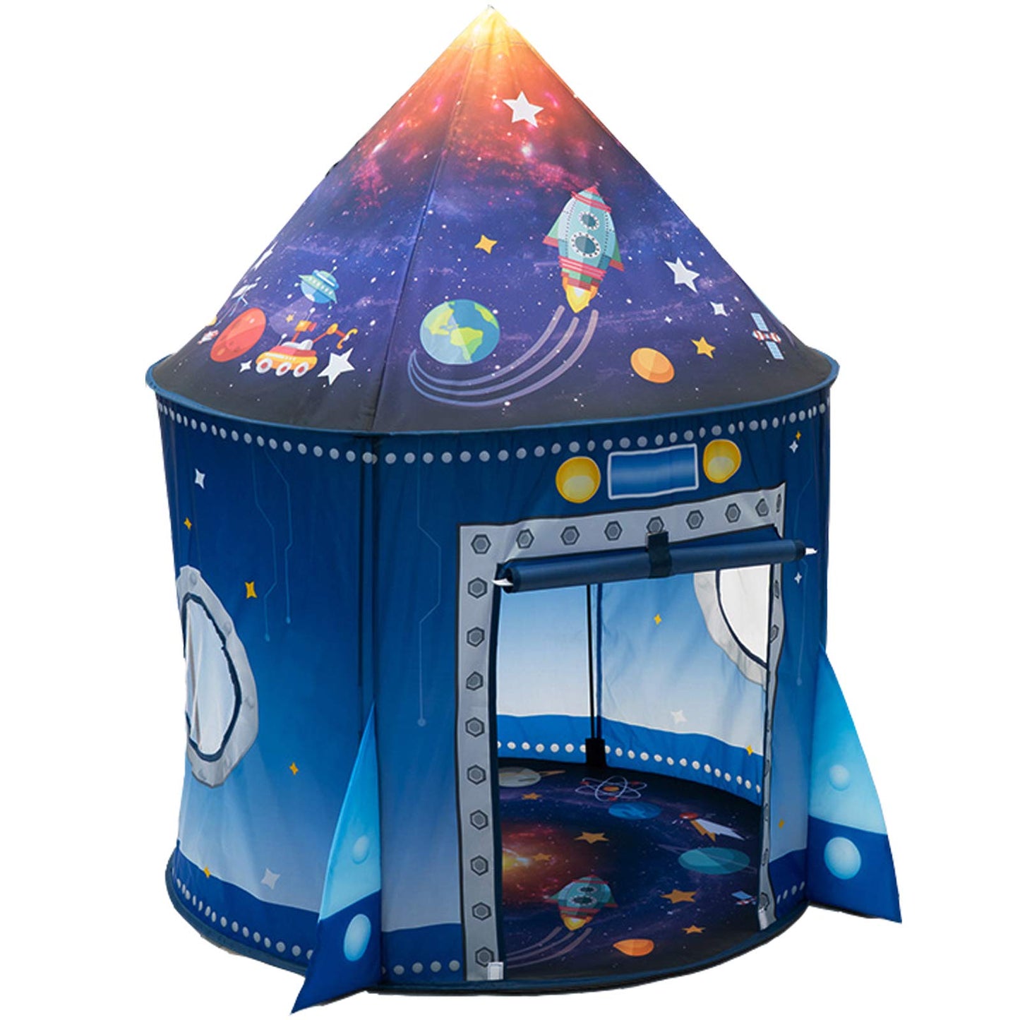 Willingheart Rocket Ship Play Tent For Kids, Astronaut Spaceship Space Themed Pretend Playhouse Indoor Outdoor Games Party Children Pop Up Foldable Tent Birthday Toy For Boys Girls Toddler Baby