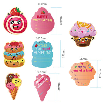 40 Pieces Valentines Day Cards for Kids Valentines Scratch and Sniff Cards for Classroom, 8 Unique Patterns and Scents Exchange