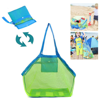 Mesh Beach Sand Toy Bags, Extra Large, Foldable Totes Shell Storage Bag Quick Dry Net Tote for Kids ,Away from Sand Pool Supplie