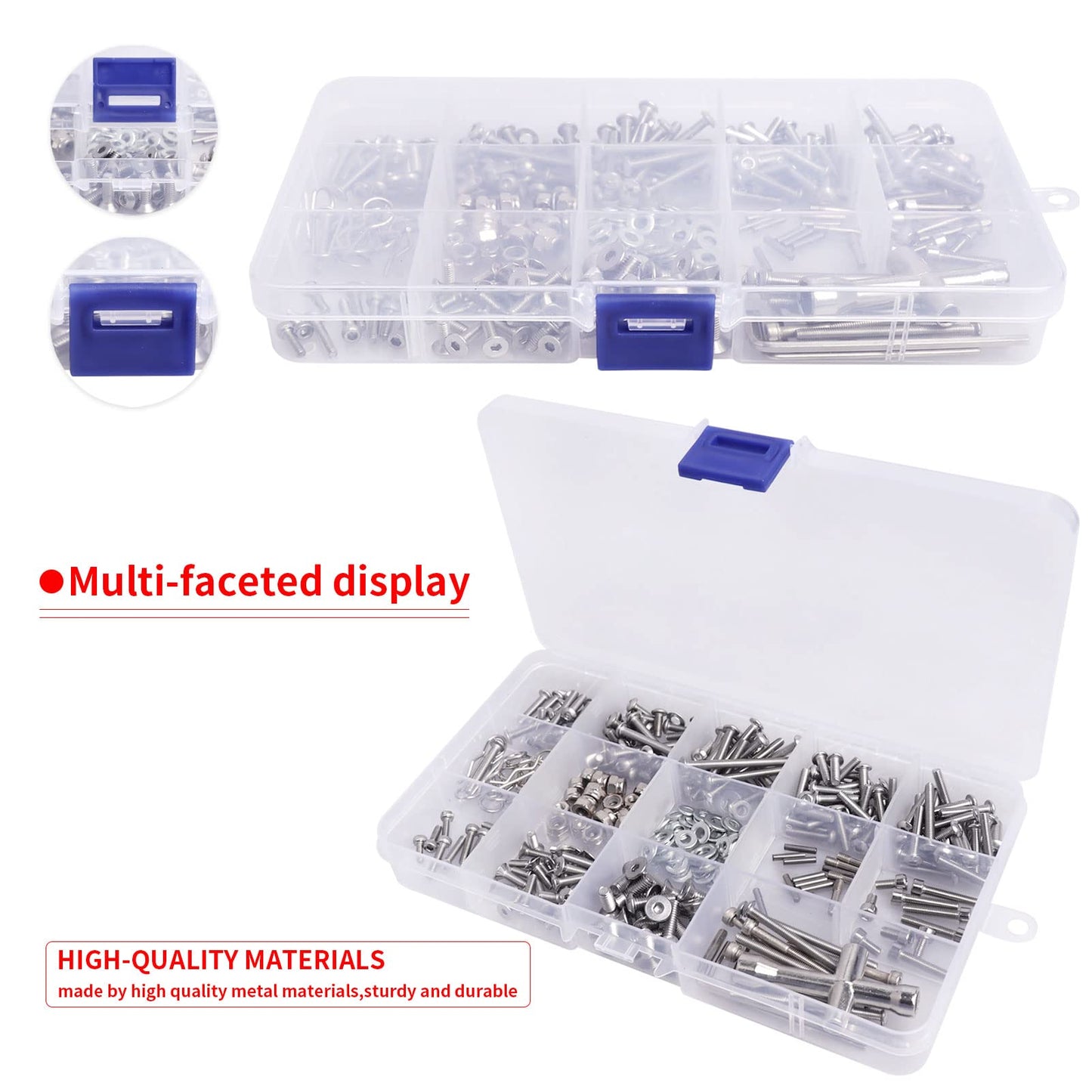 CrazyHobby 288pcs RC Screw Kit Hardware Fasteners Compatible with Traxxas Slash 1/10 2WD 4X4 RC Car
