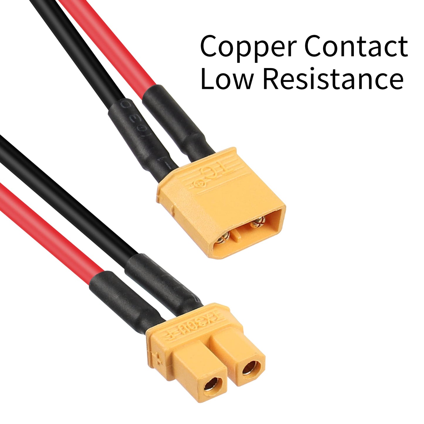 YACSEJAO 2 Pairs XT30U Male and Female Connector 18AWG 4 inch XT30U Plug Silicone w/Battery Straps RC Lipo Battery Cable for RC