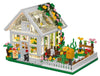 Flower House Building Mini Set with LED City Street View Greenhouse Building Blocks Toy Halloween Xmas Gift for Friends or Girls 8-12 Year