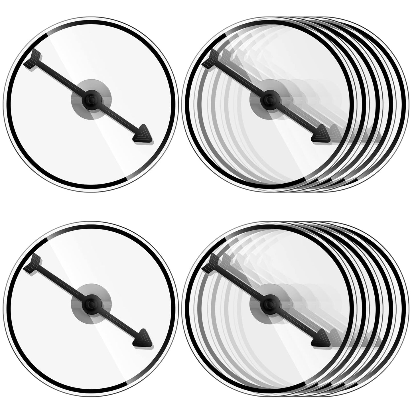 Chivao 10 Sets Game Spinner Wheel Blank Erasable Math Game Spinner Board With Plastic Rotating Arrows For Prizes(4 X 4 Inch)