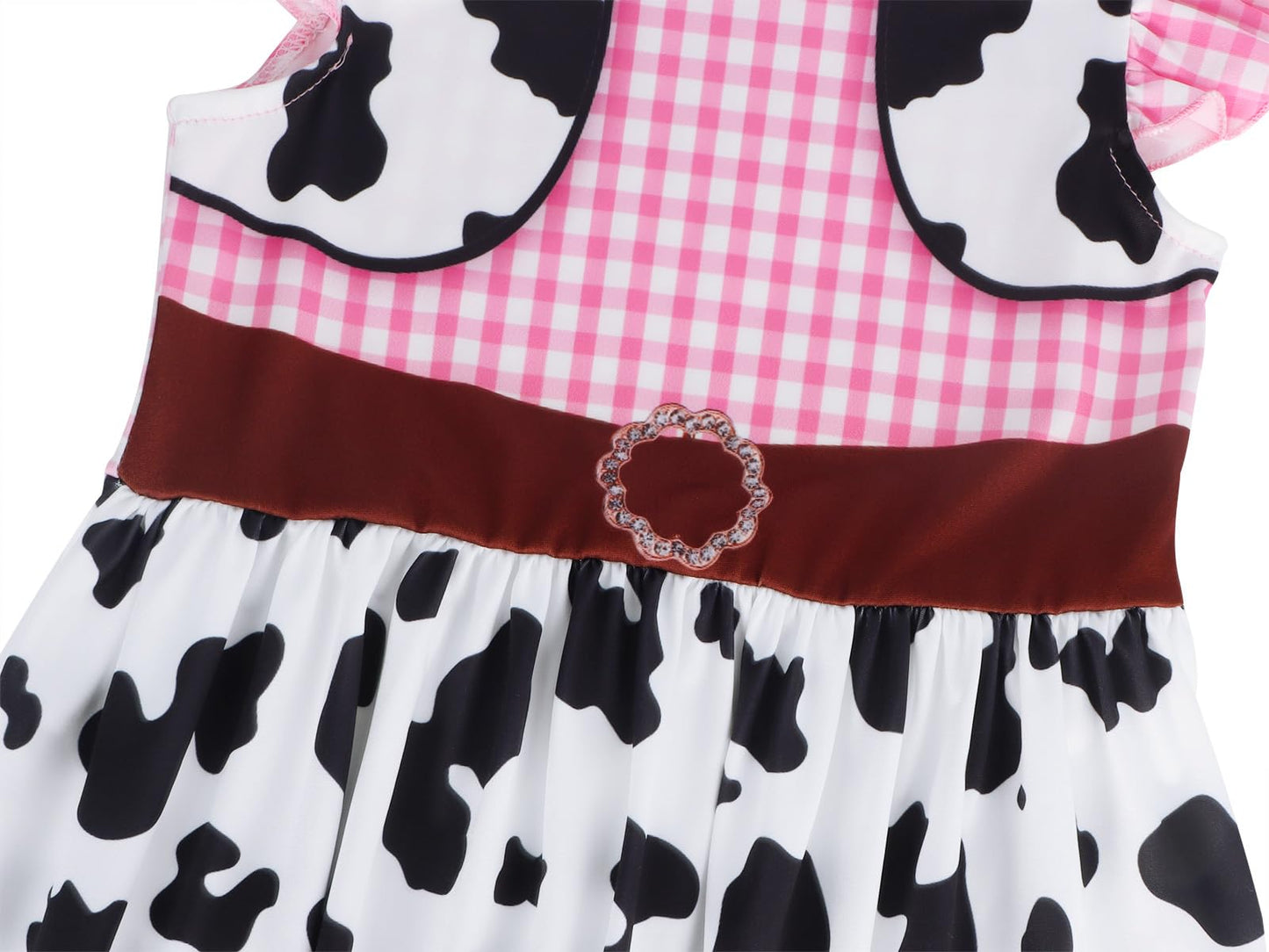 Eledobby Cowgirls Dress for Girls Princess Costume Halloween Outfit Birthday Party Cosplay Dress 7-8Years