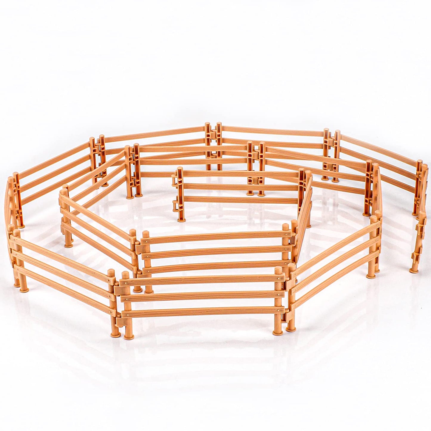Lc Joycre 40Pcs Corral Fence Toy Accessories Panel Set Farm Corral Fence With Gate Horse Paddock Barn Farm Animals For Toddlers
