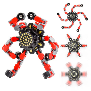 Tozong 4 Pcs Fidget Spinner Sensory Toys,Creative Top Spinning Stress Relief Hand Toy,Transformable Chain Mechanical Spiral Twis