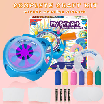 Spin Art Machine Variable Speed, Battery Operated Spinner - Paint Spinner With Splatter Guard, Washable Paint, Spin Art Kit, Art