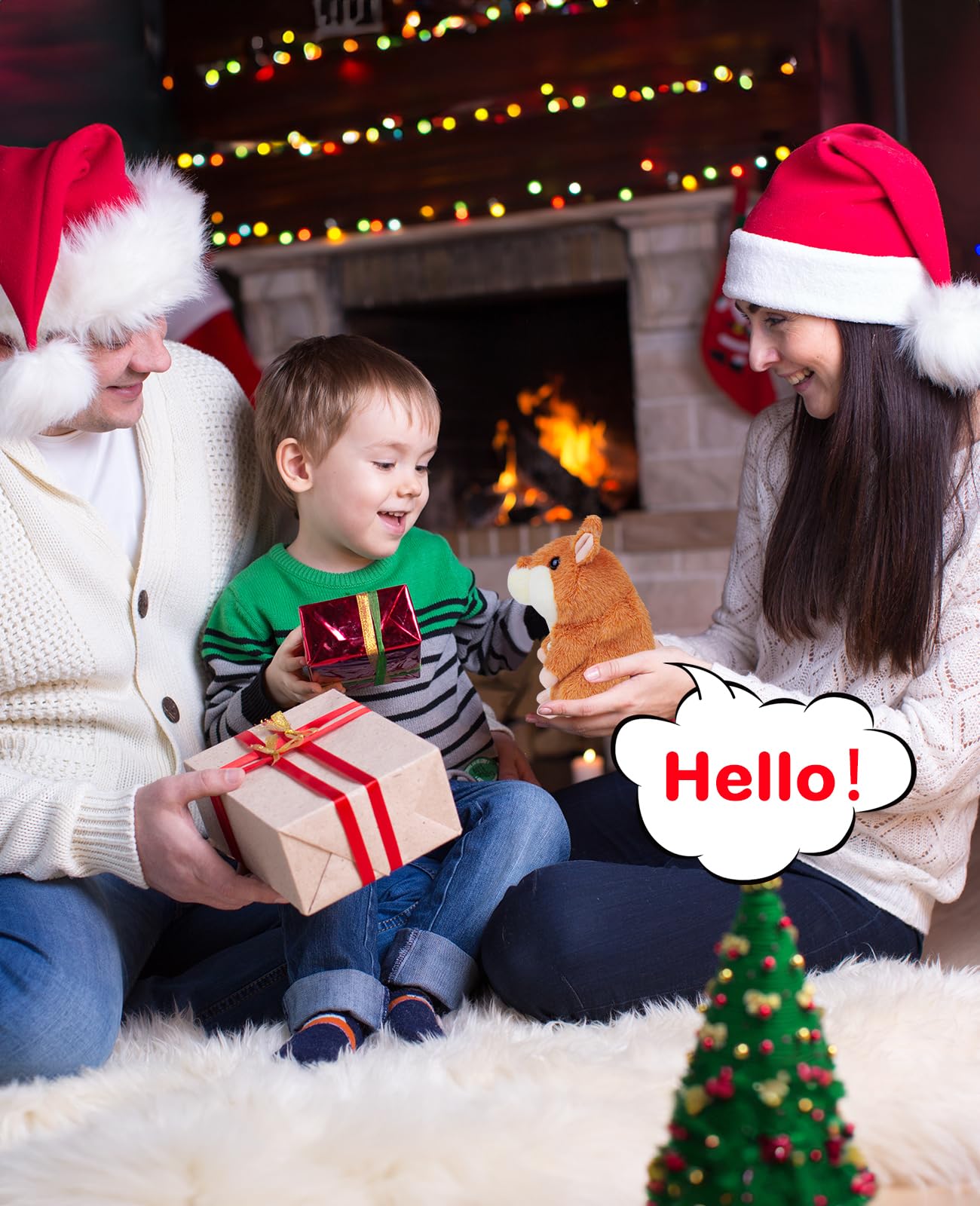 Qrooper Toddler Toys Talking Hamster Repeats What You Say Stuffed Animals Toys For Kids, Talking Toys For 2 3 Year Old Girl Boy,