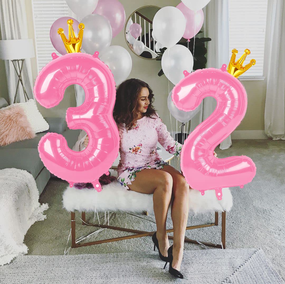 Reavor 40 Inch Pink Number 2 Balloon - Mylar Second Birthday Decorations