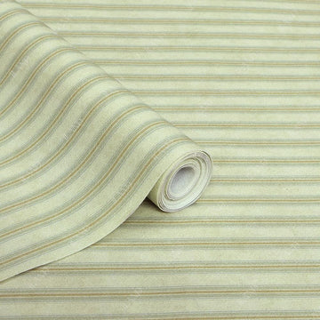 Iland Originality Dollhouse Wallpaper 39 * 15.7 Inch, Dollhouse Accessories On 1:12 Scale Or 1:6 Scale (Striped Green-Yellow)