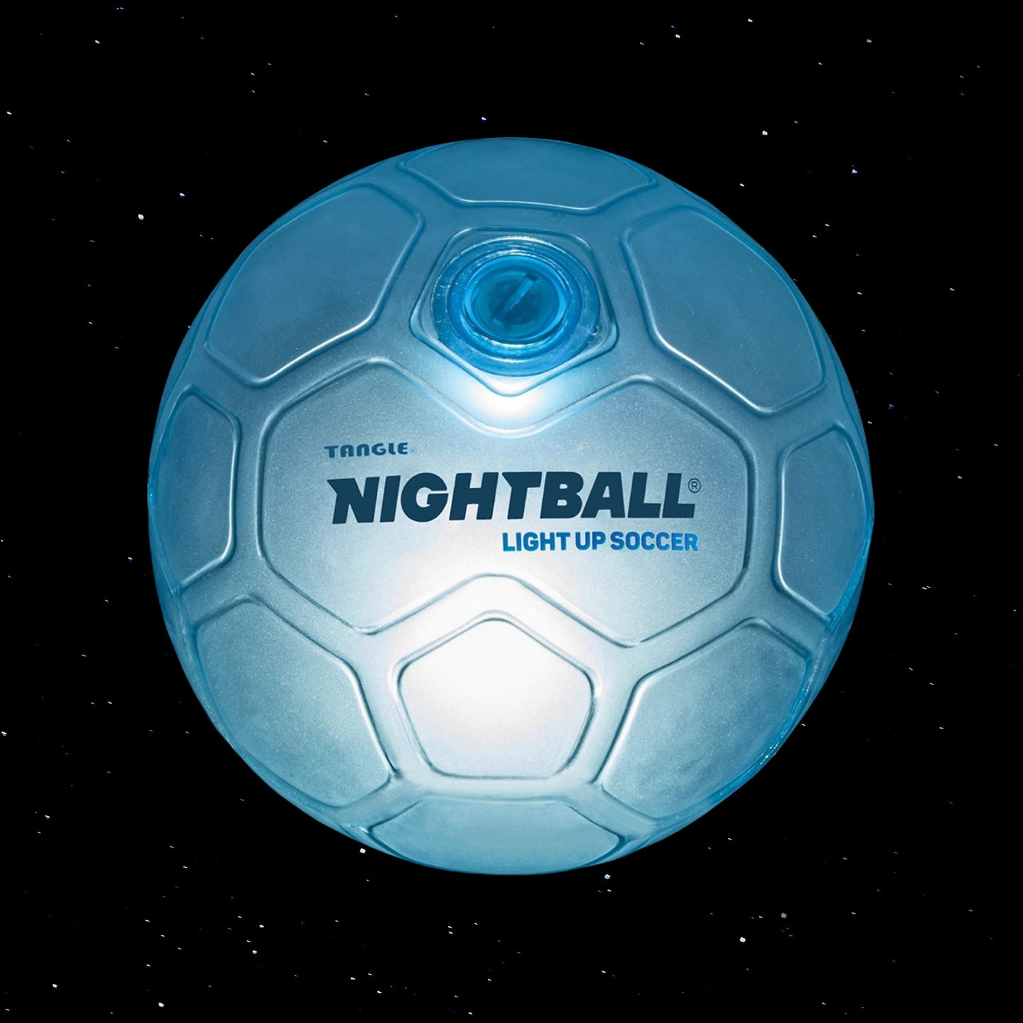 Nightball Soccer Ball Led Light Up Ball - Glow In The Dark Glow Ball Soccer Ball Gifts - Orange Teal Outdoor And Indoor Soccer Ball - Gifts For Teenage Boys - Gift For Teen (Blue)