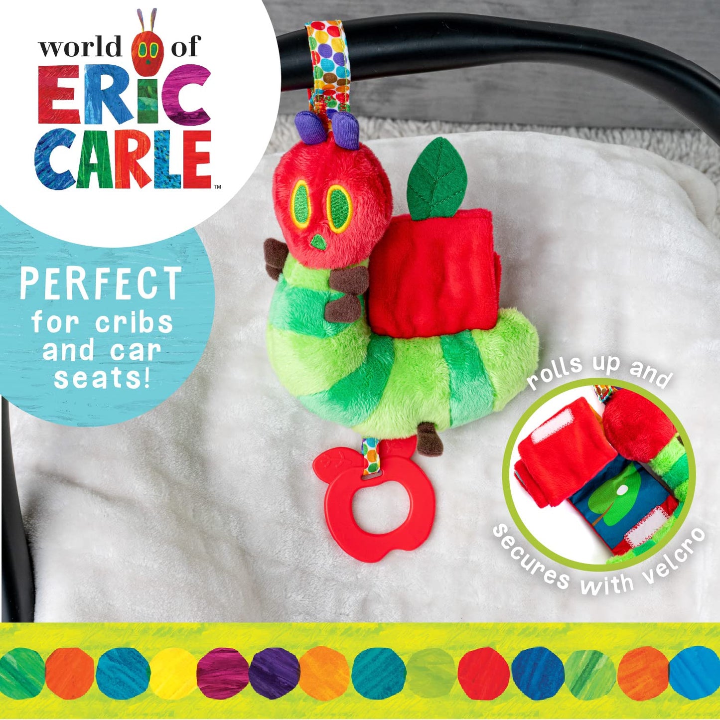 Kids Preferred World Of Eric Carle The Very Hungry Caterpillar Roll Out Activity Toy With Teether, Multicolor (55734)