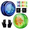 Looping Yoyo Responsive YoYo for Kids Beginners, Starter Yo-yo 2A Loop Yo Yo Easy to Play Basic String Tricks (D1 Blue + Green)