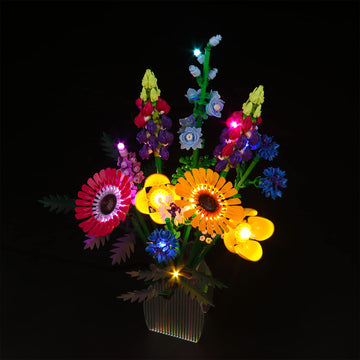 Zovesy Led Light Kit For Lego Wildflower Bouquet 10313 Artificial Flowers With Poppies And Lavender, Decoration Lights Valentine