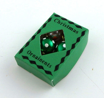 International Miniatures By Classics Dollhouse Miniature Xmas Ornaments In Grn.Box