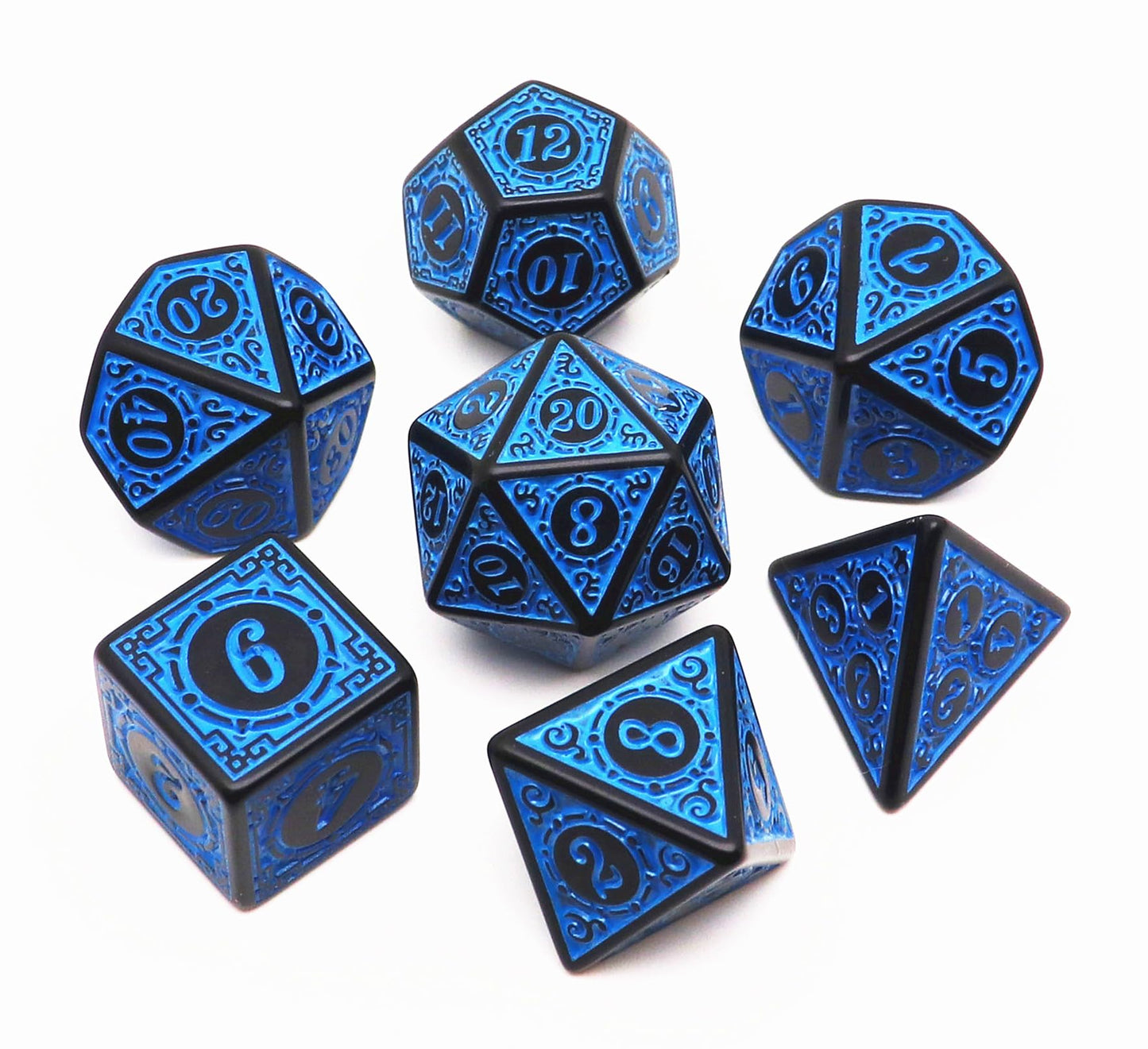 CREEBUY Polyhedral DND Dice Set, 5 Pack Dice Sets Fit for Dungeons and Dragons D&D RPG Games 7-Die Polyhedral Dice with Vintage