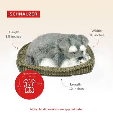 Precious Petzzz Schnauzer Stuffed Interactive Toy - Realistic Plush Dog in Brown, Model 5519720, 100% Handcrafted Synthetic Fur