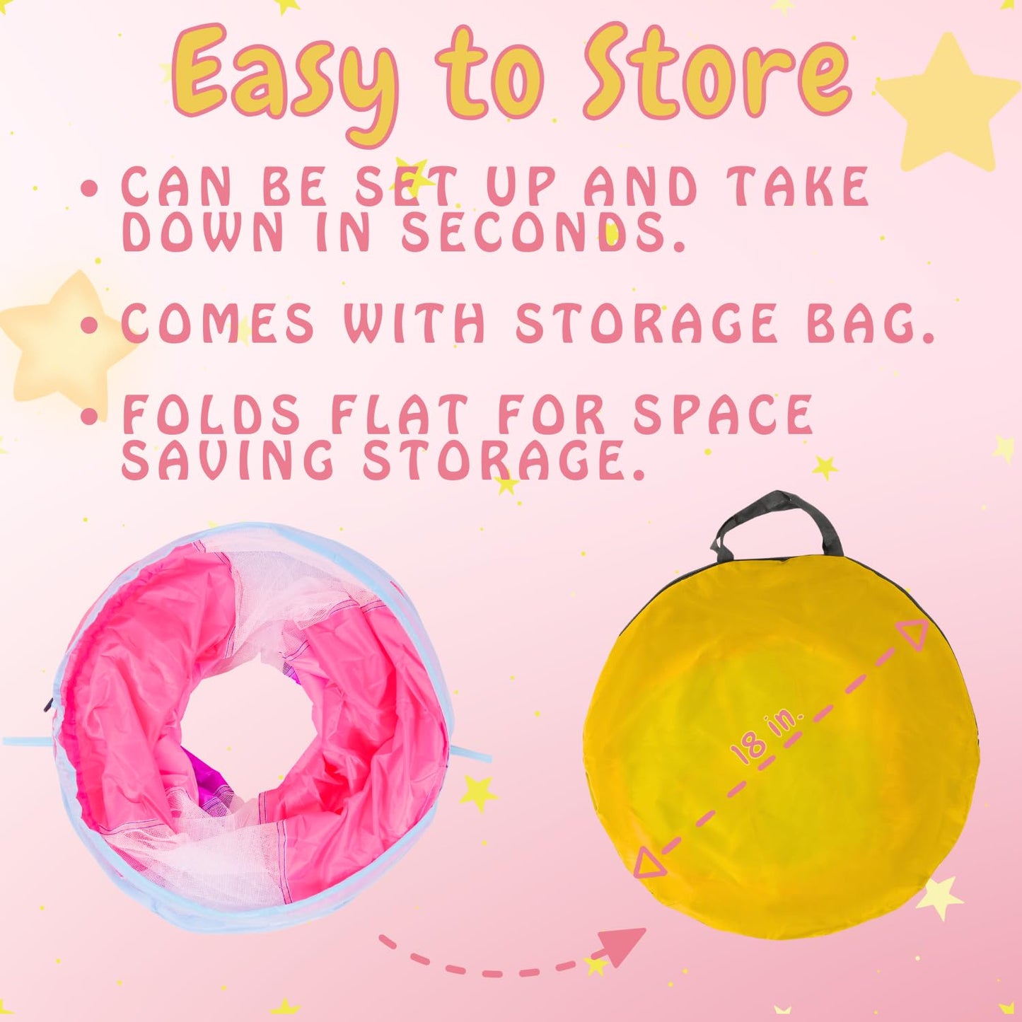 Kids Play Tunnel, Tunnel for Toddlers 1-3, Pop Up Crawl Tunnel Toy for Infant Baby Children Mesh See Through, Collapsible Tent G