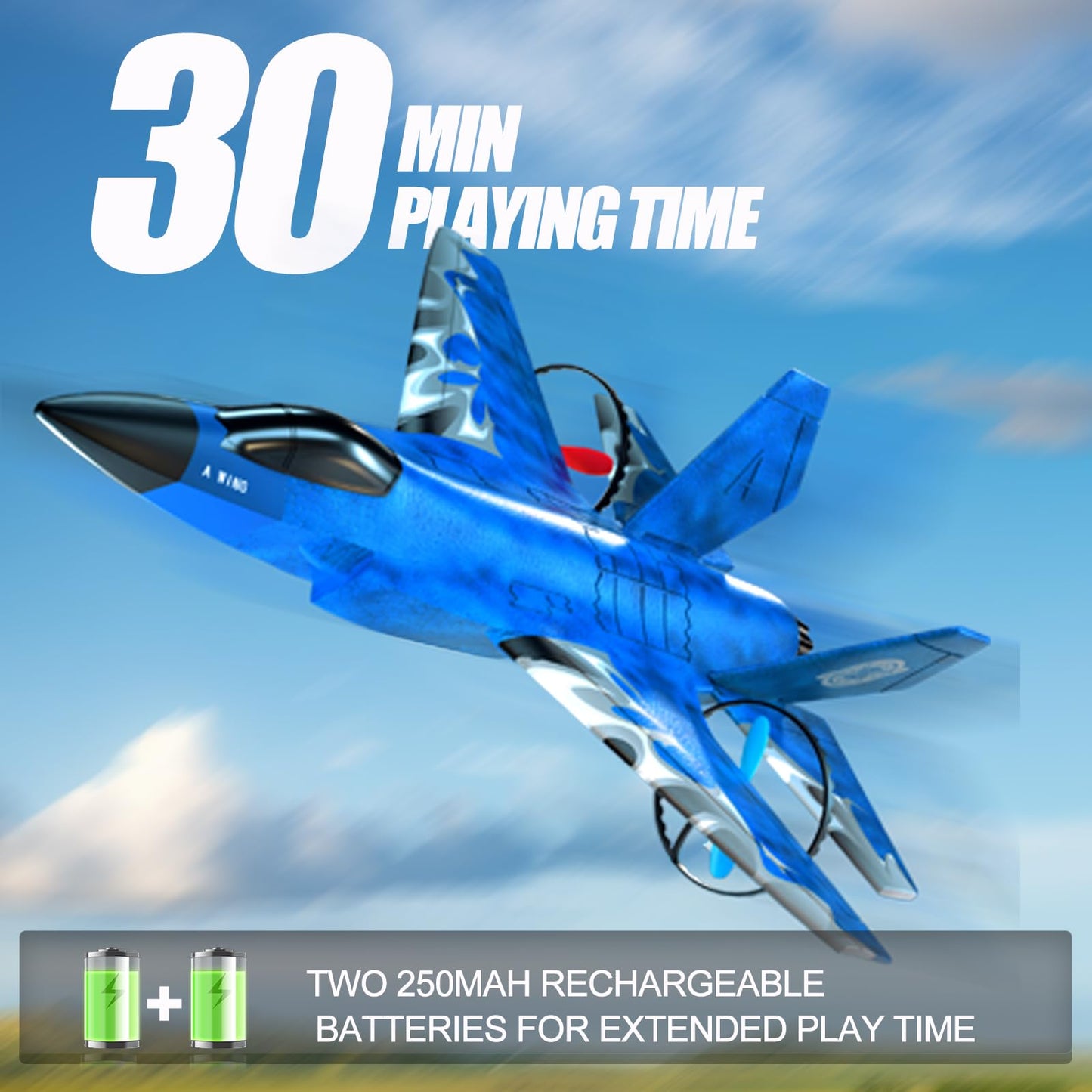 Crohorizon 2-Channel Rc Plane Foam Airplane For Kids Over 12 Years Age,Blue