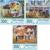 Bits And Pieces – Value Set Of Three Large 300 Piece Jigsaw Puzzles For Adults – Farming Collection Jigsaw Puzzles By Artist John Sloane, Completed Puzzle Size: 18' X 24'