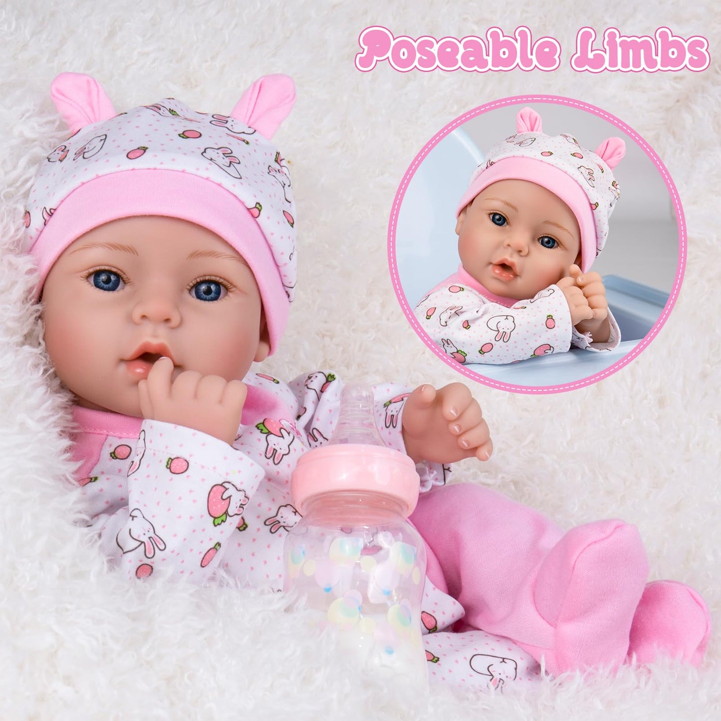 Aori Lifelike Reborn Baby Dolls Realistic Baby Girl Dolls 18 '' Newborn Baby Girl With Pink Doll Clothes For Girls 3+