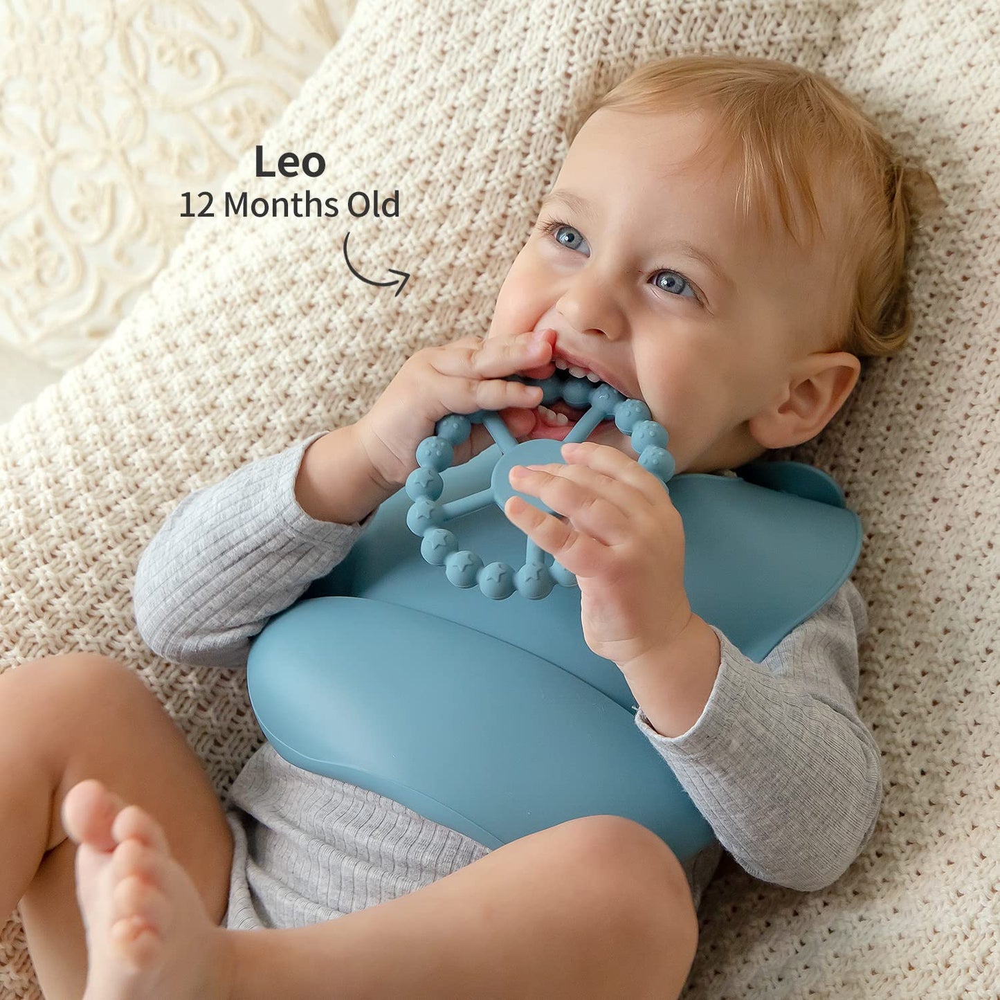 Samigo Silicone Teethers For Babies 0-6 6-12 Months Baby Teething Rings Chew Toys For Infant Boys And Girls - 2 Pack