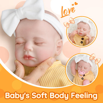 Jirachi Lifelike Reborn Baby Dolls, Real Life Vinyl Body Sleeping Baby Girl, 18 Inch Realistic Reborn Baby With Feeding Accessories For Girls Age 3+