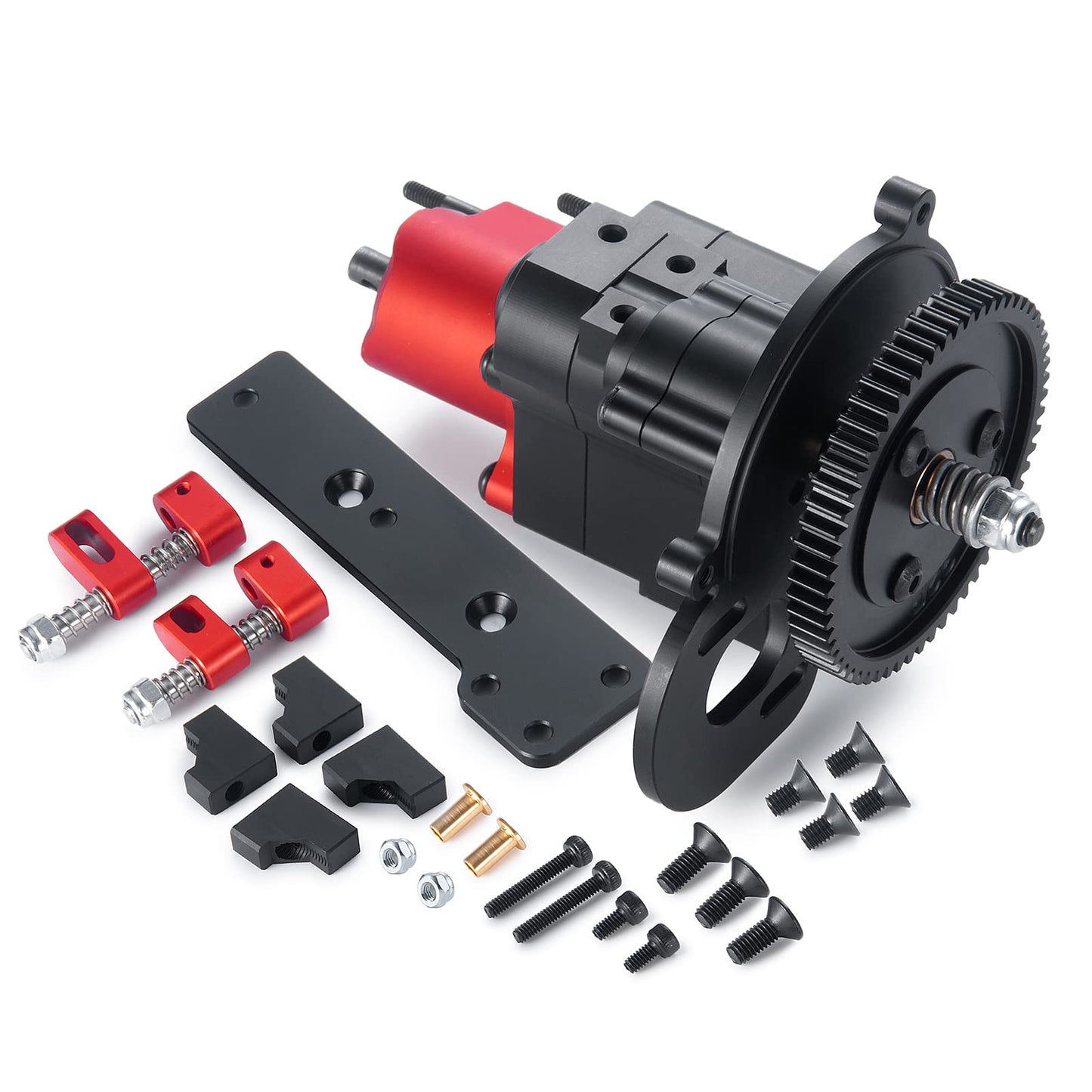 Benedict Harry 2 Speeds Metal Complete Transmission Case Gearbox with Dig Gear for 1:10 Axial SCX10 RC Crawler Car
