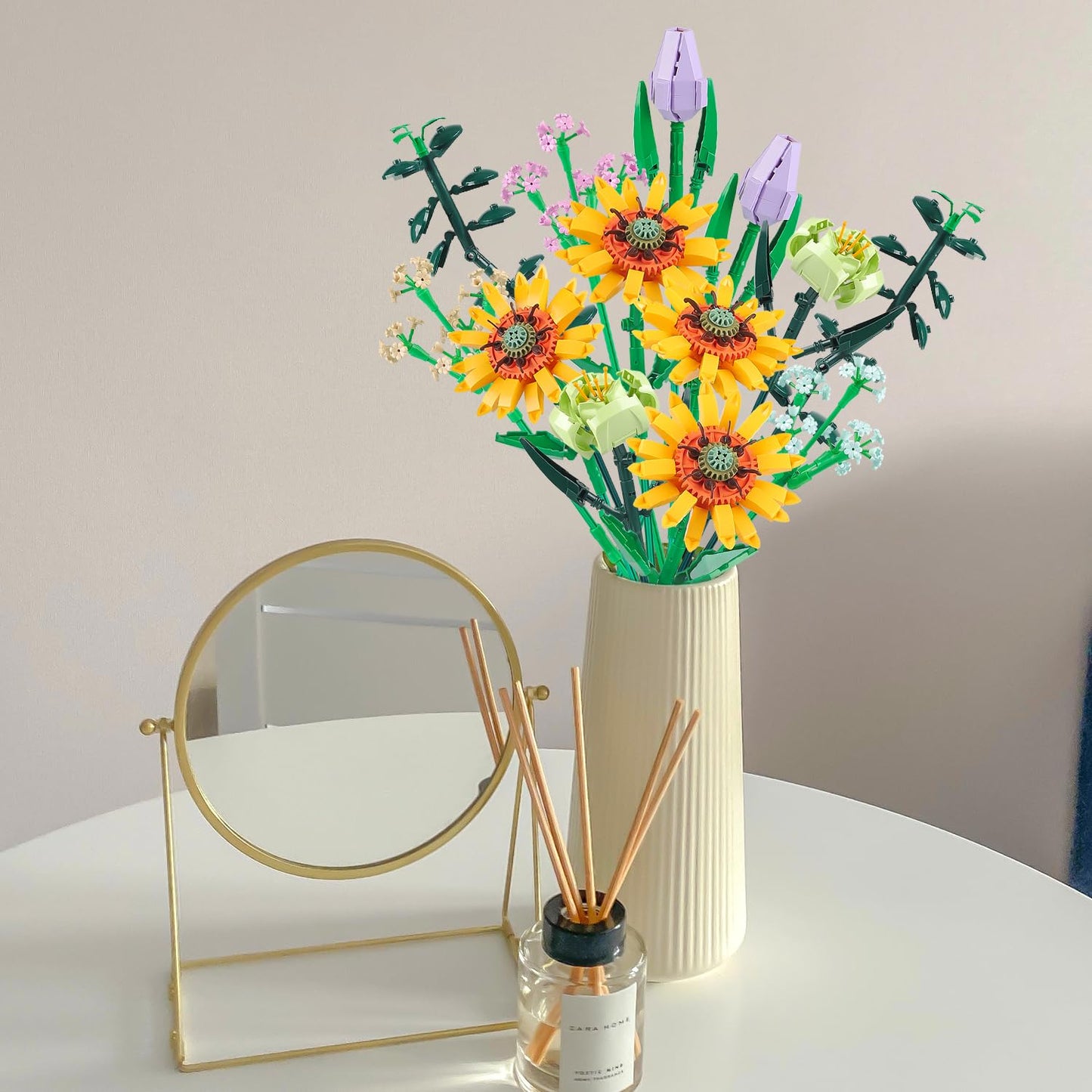 Chodia Flower Bouquet Building Blocks Sunflower Botanical Collection Bricks Sets Creative Toys Kits Mother's Day Birthday Aniver