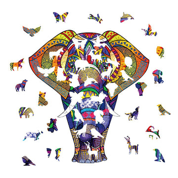 Realsun Wooden Puzzle For Adults, Unique 194 Pieces Animals Shaped Jigsaw Puzzles, Wood Laser Cut Jigsaw Puzzle, Magic Wooden Pu