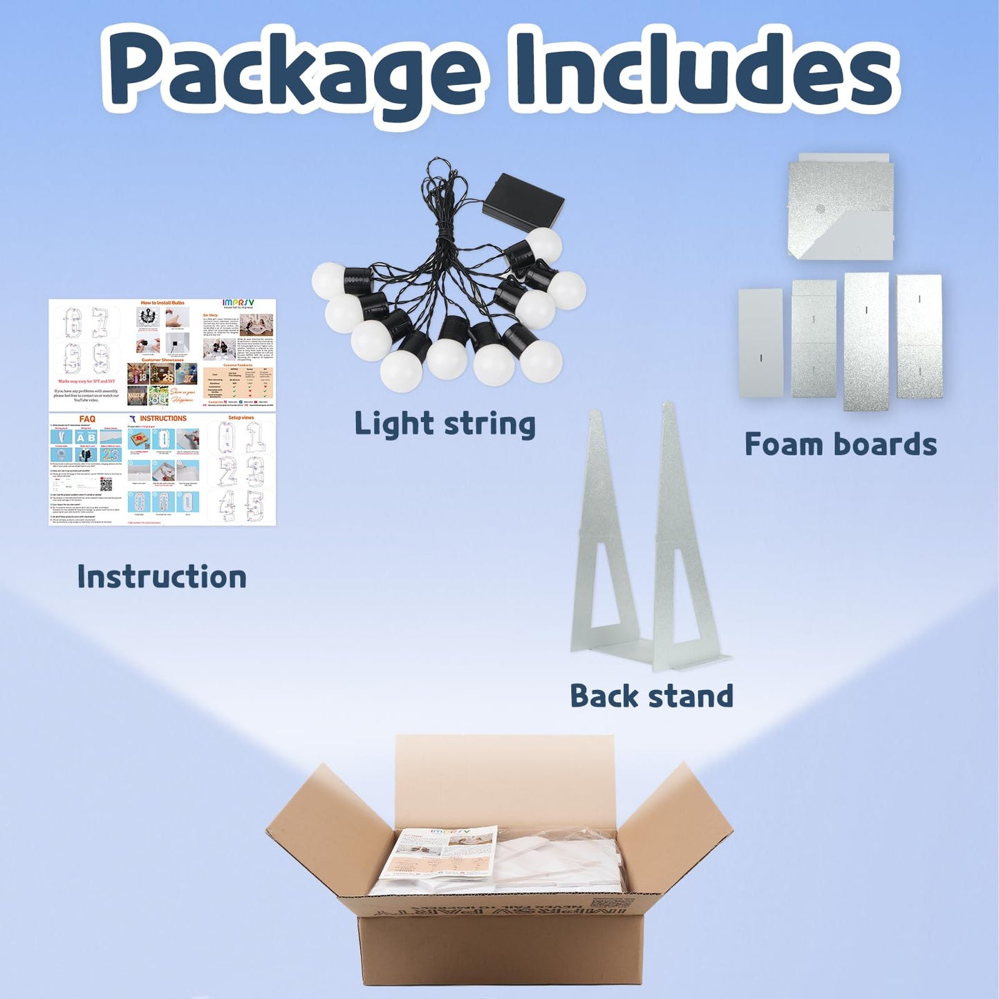 Imprsv Marquee Numbers Silver Birthday Decorations: Large 4 Feet Tall Light Up Numbers 3Rd 30Th Party Decor Big Mosaic Cardboard