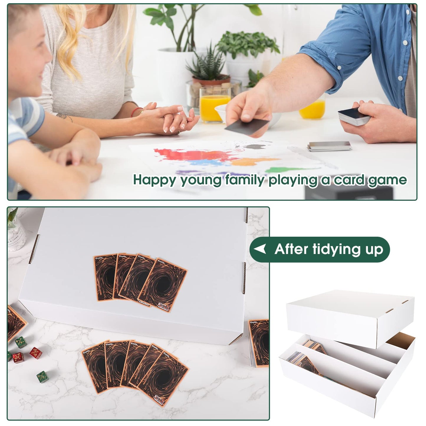 Yexiya 6 Pcs 3200 Count Card Storage Box Trading Card Box White Sports Card Storage Boxes Collectible Trading Card Cases For Soc
