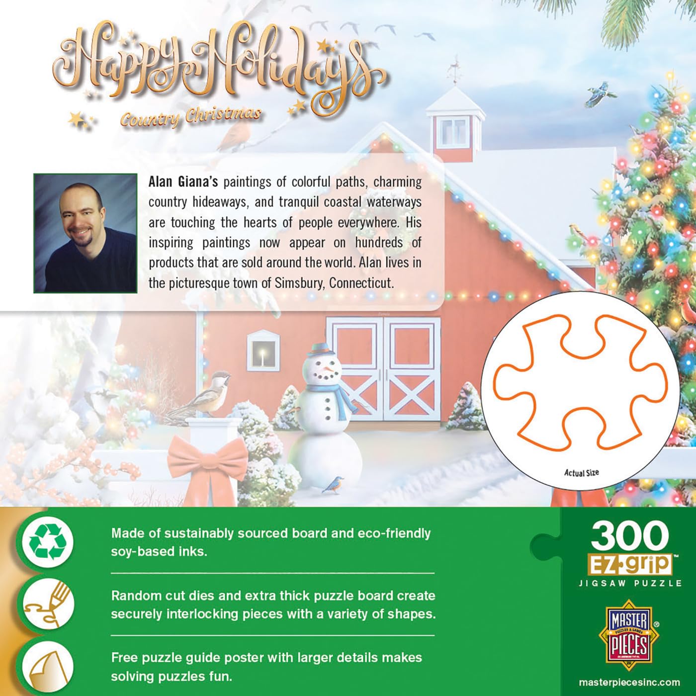 Masterpieces 300 Piece Ez Grip Jigsaw Puzzle - Country Christmas - 18'X24'