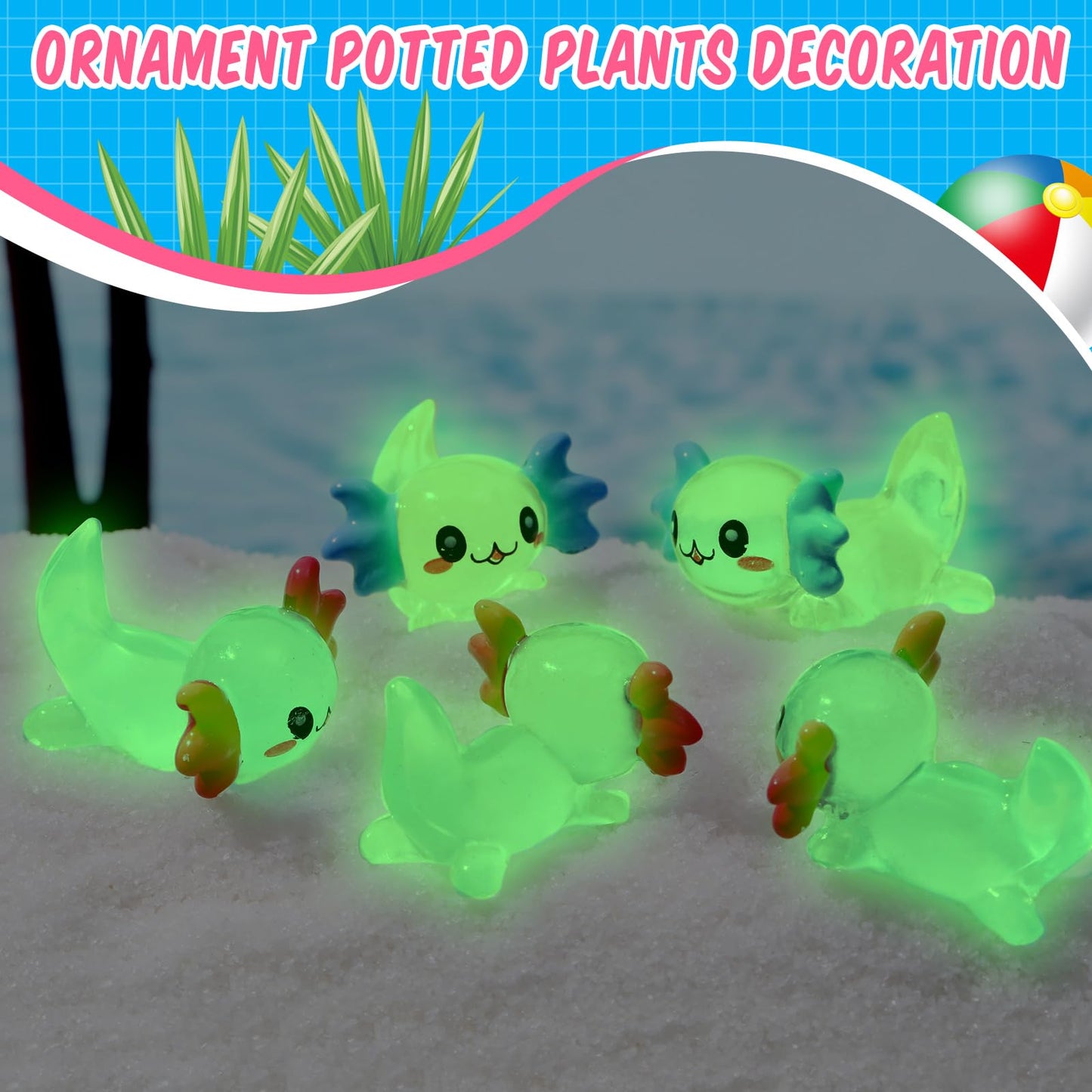 Lewtemi 12 Pieces Mini Resin Axolotl Charm Axolotl Tiny Animal Figurine Gifts Miniature Garden Landscape Aquarium Dollhouse Orna