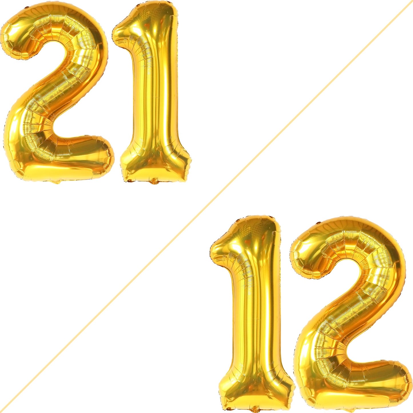 Katchon, Gold 21 Balloons Numbers - 40 Inch | Gold 21St Birthday Balloons | 21St Birthday Decorations For Her Gold | 21 Balloon Number, 21 Number Balloons | Gold 21St Birthday Decorations