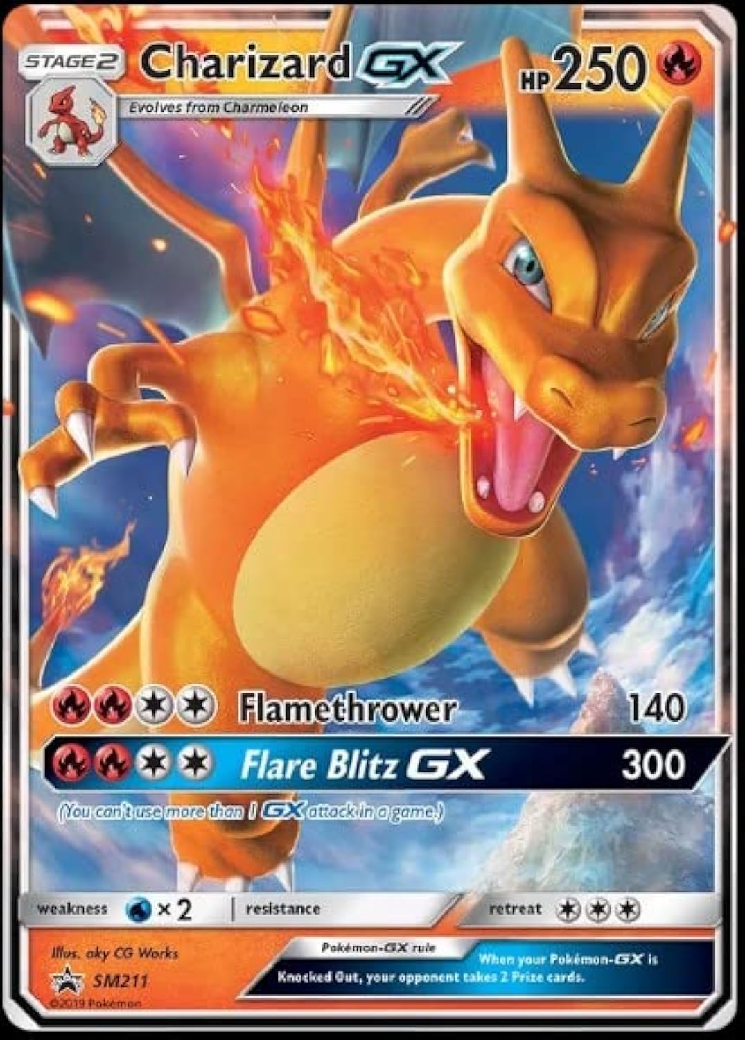 Charizard Gx - Sm211 - Hidden Fates - Pokemon Black Star Promo - Ultra Rare Holo