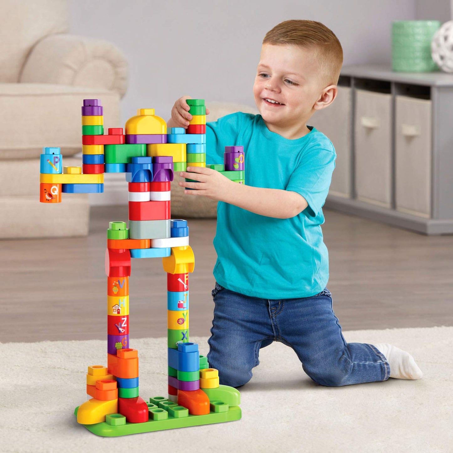 Leapfrog Leapbuilders 81-Piece Jumbo Blocks Box, Green