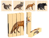 Wooden Animal Chunky Puzzles For Toddlers 2+ Years - Montessori 4 In 1 Woodland Creature Block Puzzle Toy