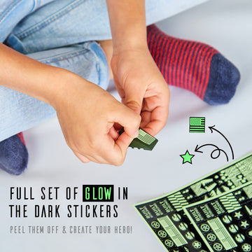 Jitterygit Robot Army Buildable Mech Soldier Glow In The Dark Gift Toy Set, Helicopter Military Creative Stem Project, Dinosaur Building Bricks Kit For Kids Ages 6-11 Years Old