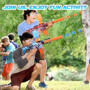 2 Pack Splatter Blasters, Full Auto Splat Blaster Toy Kits, 50000+, 10 Rs Per Seconds, 600 Hopper, Outdoor Team Game Activities