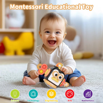 OSIMILY Montessori Toys for 1 Year Old, 6 Movable Panels Sensory Toys, Toddler Developmental Learning Toys Birthday Gifts, Baby