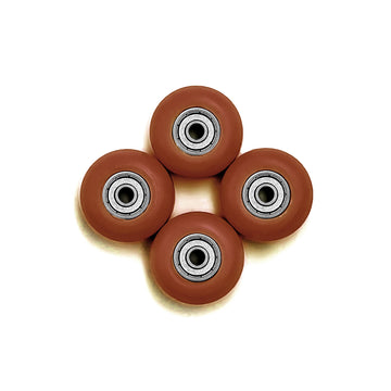 SPITBOARDS Fingerboard Bearing Wheels, CNC Polyurethane, Set of 4, Finger Skate (Brown)