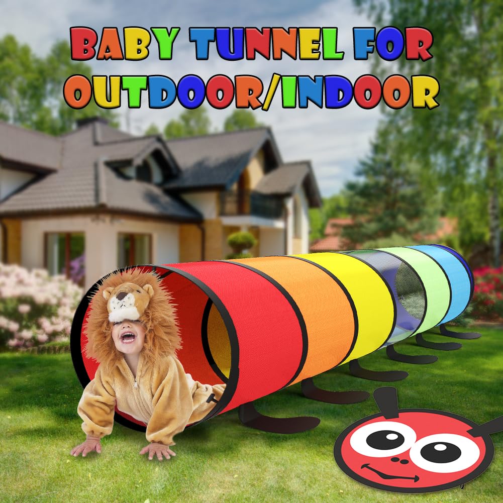 Kids Play Tunnel For Toddlers 1-3 Colorful Pop Up Baby Tunnel For Kids To Crawl Through 6 Foot With Breathable Mesh Collapsible