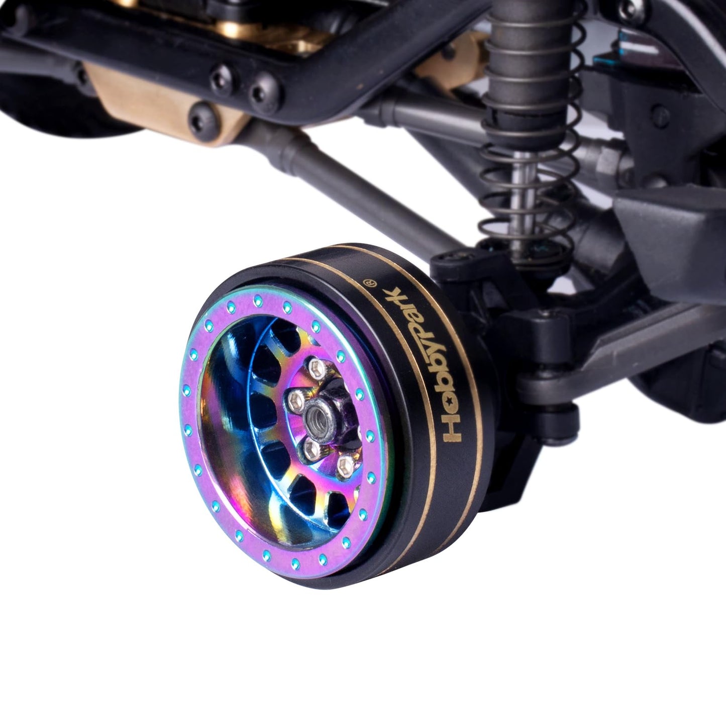 HobbyPark 1.0 Plus Beadlock Wheels Rims Rainbow Negative Offset -4mm for Traxxas TRX4M Axial SCX24 AX24 FCX24 1/24 1/18 RC Crawl