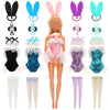 Barwa 4 Set Doll Clothes Bunny Costume Outfits Party Clothes For 11.5 Inch Doll Including Bunny Clothes, Headwear, Lace Sock, Ga