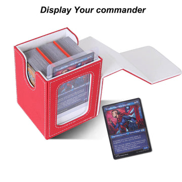 Afiing Mtg Deck Box For Commander Display,Card Deck Box Fits 60+ Double Sleeved Cards Or 100+Single Sleeved Cards, Magic Command