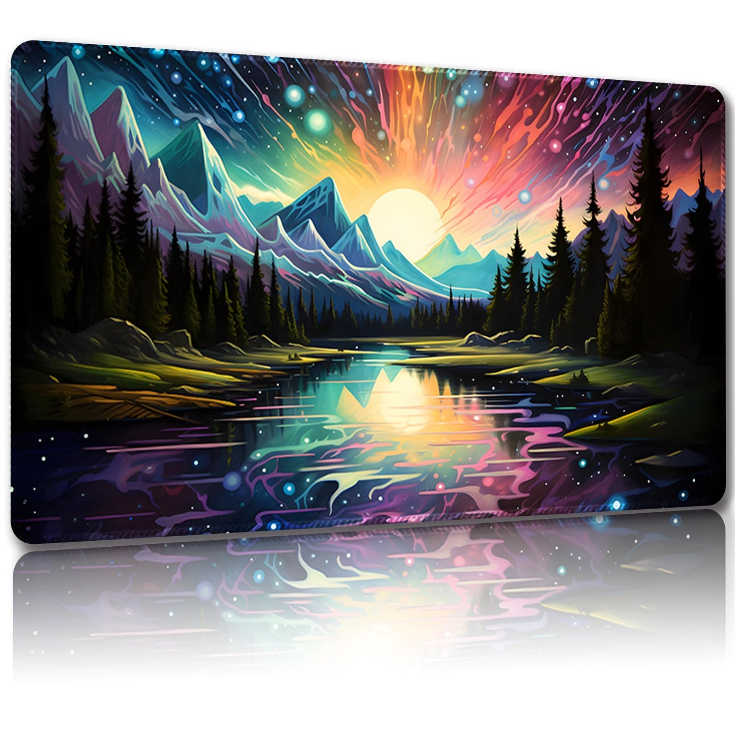 Malqiqi Playmat For Mtg, With Free Storage Bags,Game Mat 24 X 14 Inches, Tcg And Board Game Mat For Cards,Mousepad Desk Mats (Re