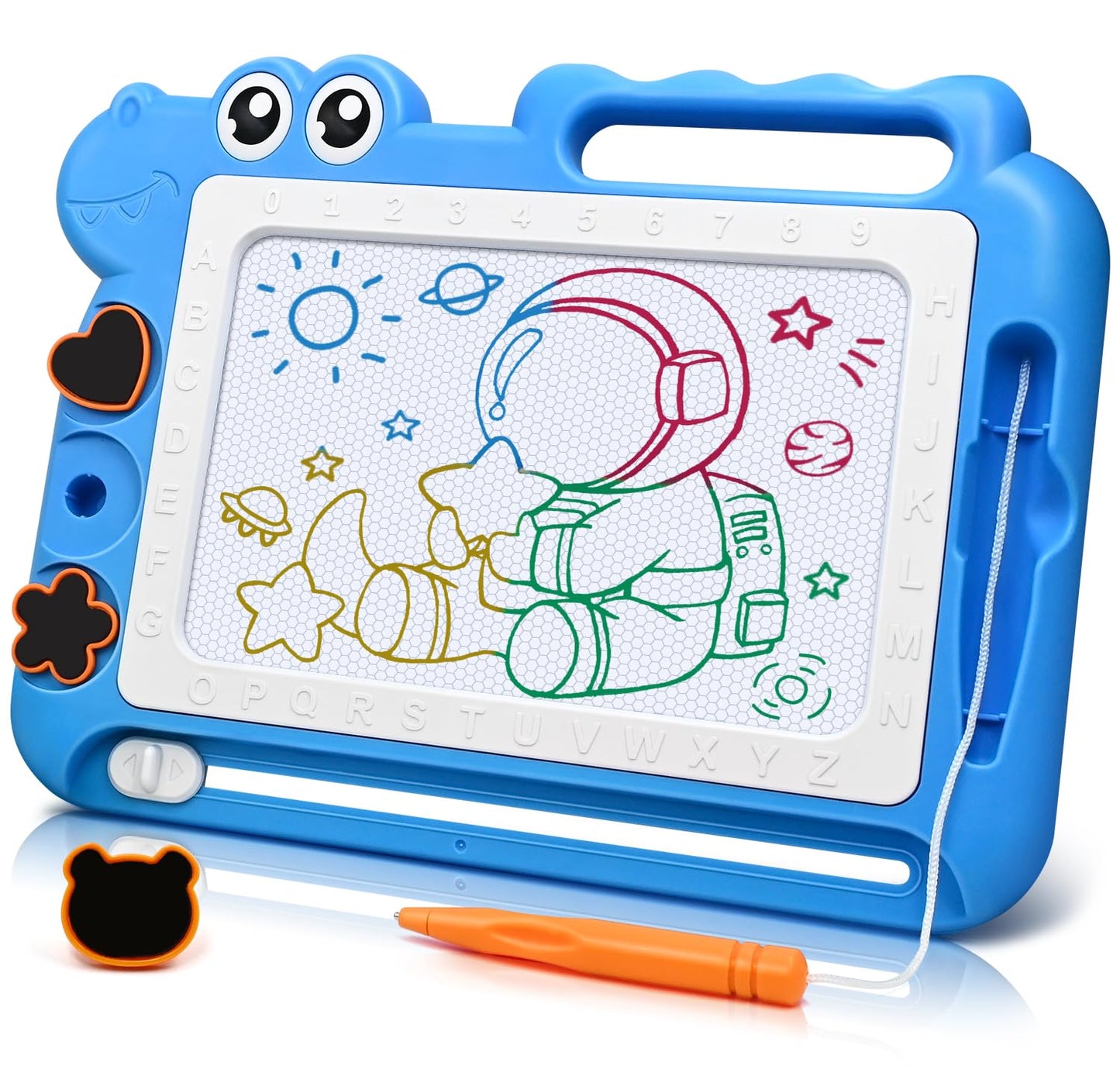 Aituitui Magnetic Drawing Board Toddler Toys Gift For 2 3 Year Old Girls Boys, Sketch Writing Doodle Pad Age 2-4 Travel Games, Educational Learning Kids Toys For Toddlers Birthday (Blue)