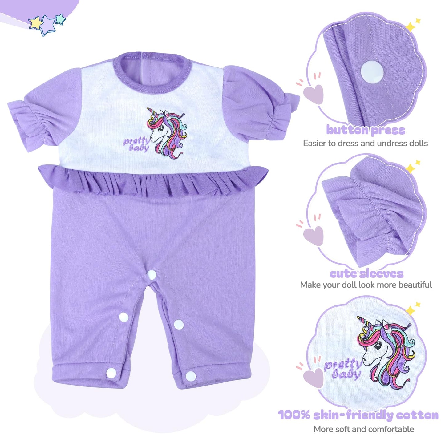 Babeside 8 Pcs Reborn Baby Doll Clothes With Bassinet For 17-22 Inch Baby Dolls, Baby Doll Clothes Outfit Accessories Fit Newborn Baby Doll Girl