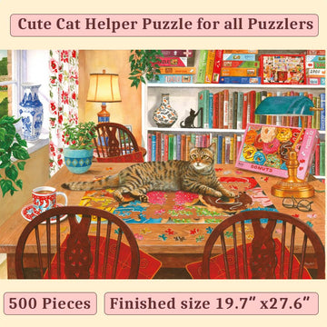 Cat Puzzle 500 Pieces Puzzles For Adults Cats Jigaw Puzzle Bookshrlf Books Puzzle In A Puzzle For Cat Lovers